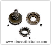 KICK RATCHET SET OF TWO HONDA ACTIVA, CRANK SPROCKET KB 4 STROKE